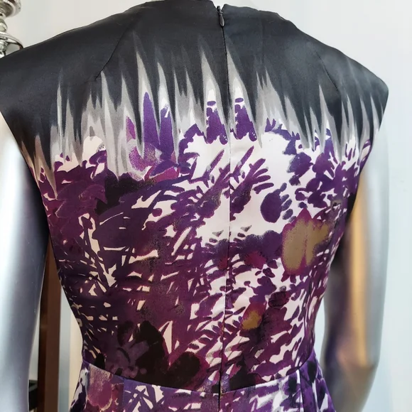 Tahari Sleeveless Dress, Black & Purple, sz 4 - Picture 8 of 14